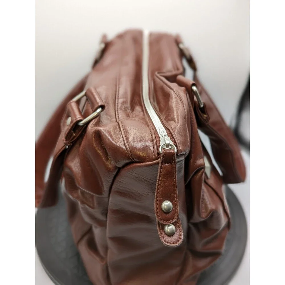 Disneyland Studded Mickey Hobo Purse Handbag Brown Faux Leather